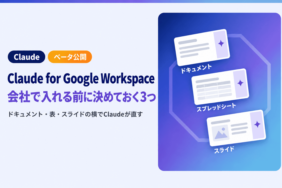 Claude for Google Workspaceの使い方|会社で入れる前に決めておく3つ