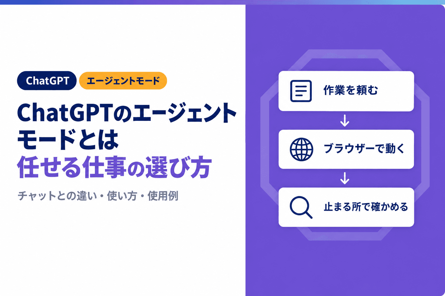 ChatGPTのエージェントモードとは|できることと任せる仕事の選び方