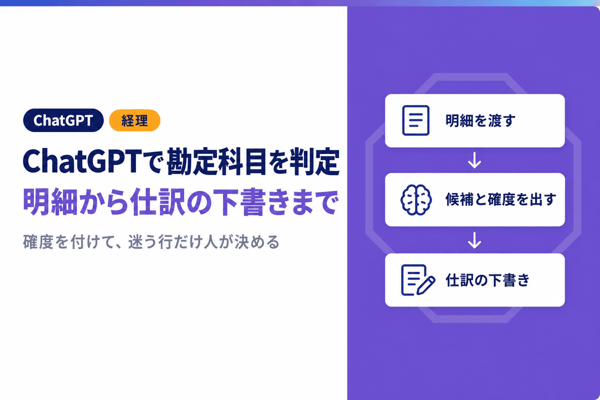 ChatGPTで経費の勘定科目を判定する方法|明細から仕訳の下書きまで
