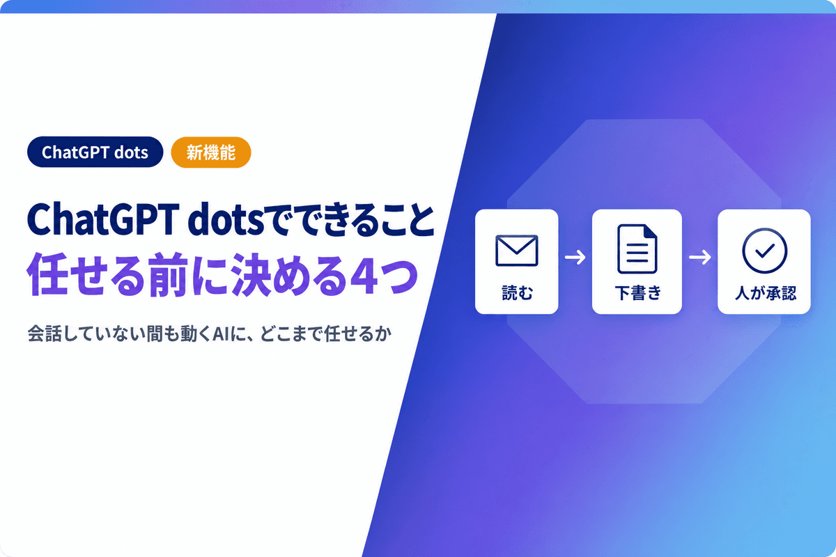 ChatGPT dotsとは|できることと会社の仕事を任せる前に決める4つ